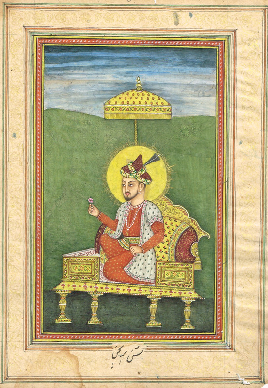 Portrait Painting Of Mughal Emperor Babur On Paper For Real Gold Artwork6.25X9" gallery