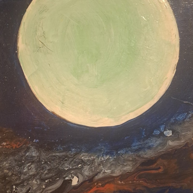 Abstract Acrylic Painting on Canvas Outer Space Astrology Fantasy Art Handmade