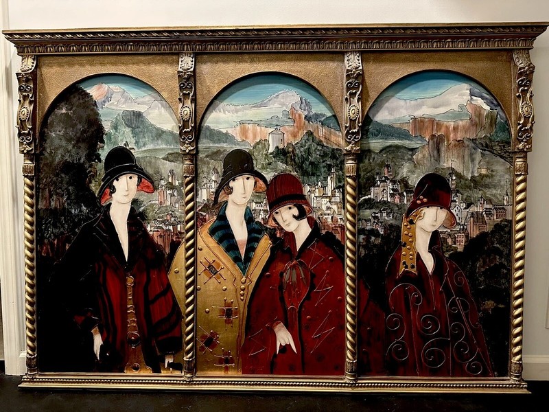 Large, Rare, Original Painting by Stephen White, Gilt Framing, Signed, 67” X 45”
