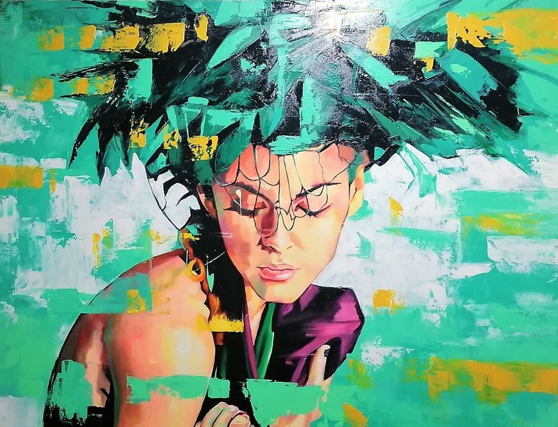 Original Oil Painting Human Face
