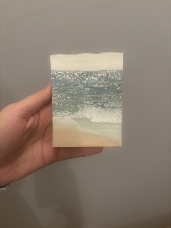 Original Seascape Painting – Gouache on Paper, Inspired by the Coast of Portugal