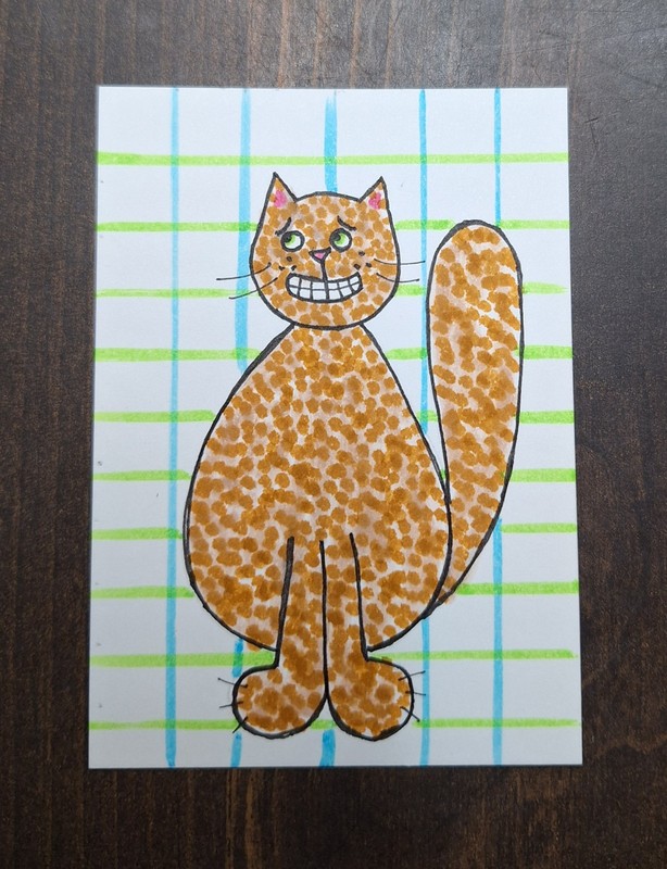 ACEO Original Kitty Cat Miniature Watercolor Painting by Sandrajean Smith