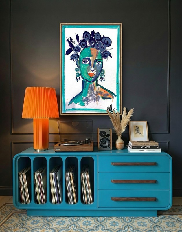 11x15 Woman 5 Unframed Signed Acrylic On Paper Multicolored Original Artwork gallery
