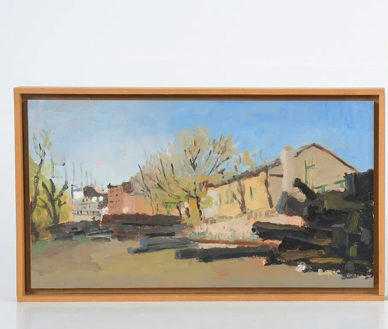 Giovanni Casadei PAFA Philadelphia Pennsylvania Impressionist Oil Railroad gallery