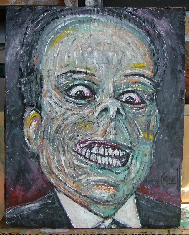 DOOR DASH DUDE oil painting 8×10 card panel New original signed art Crowell