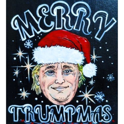 ACEO Original Christmas & TRUMP USA 2025 TRADING Pop Art Card Painting NEW OOAK gallery
