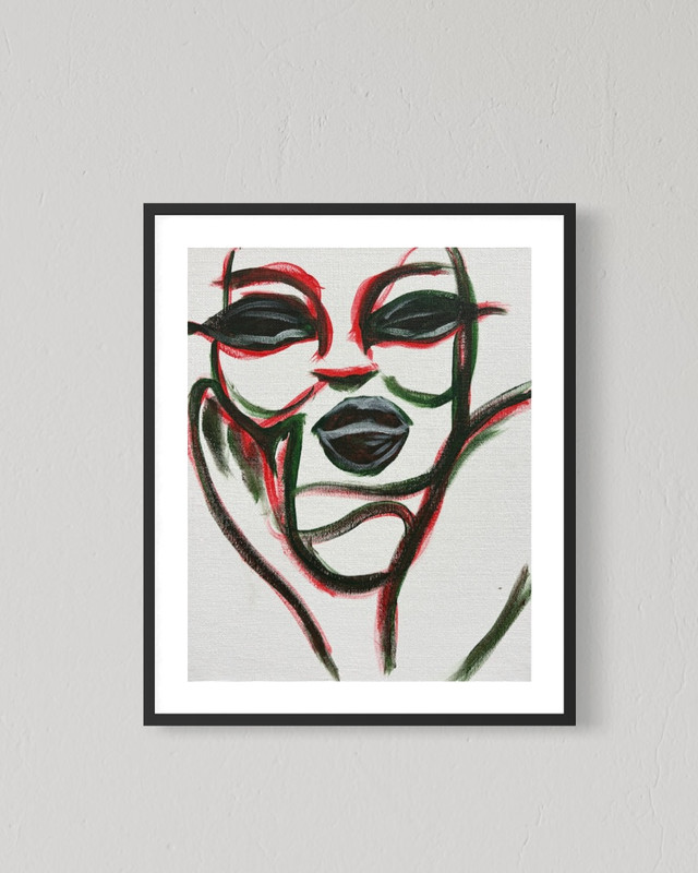 ORIGINAL Woman 8×10 Canvas Abstract Portrait Art