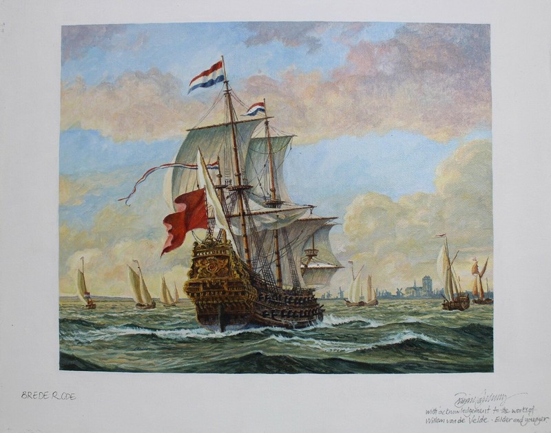 Dutch Flagship Brederode Original Painting by British Artist Brian Sanders(1937)