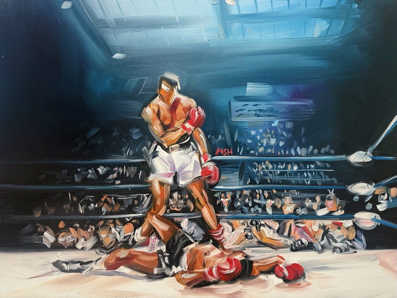 Muhammad Ali vs Sonny Liston 1965 Painting