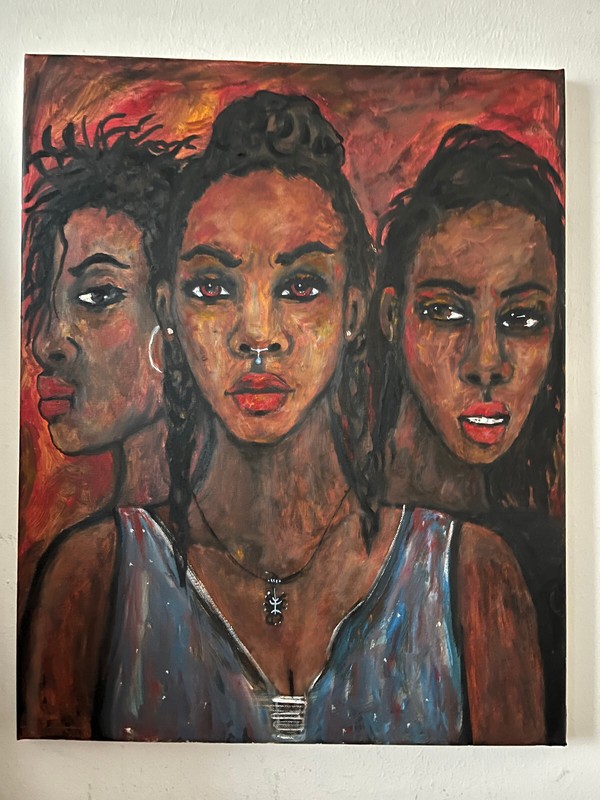Portrait Outsider African Art Oil Painting Self Taught Artist gallery