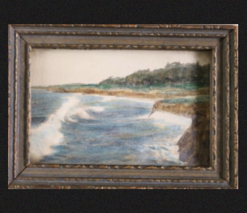 1930 Tews, Bobby /Laguna Beach / Pristine MINI Plein Air / 2.5×3.5” / Orig Frame