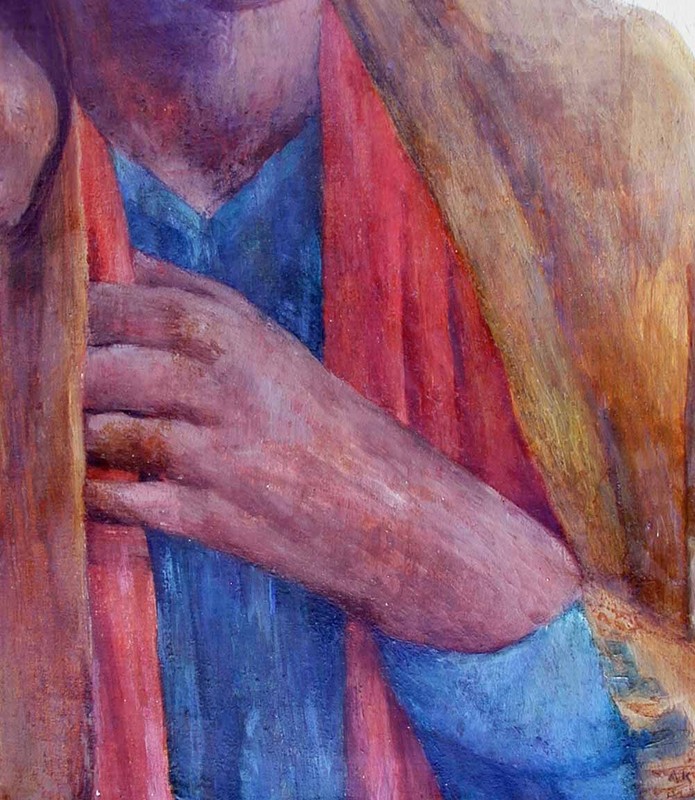 California Oil Painting ANNA KATHERINE SKEELE 'Navajo Mother & Son', 21" x 18" gallery