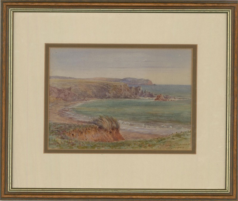 J.A. Thomas – 1903 Watercolour, Quiet Cove