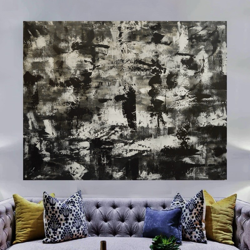 Mark Little Original ￼Giant Canvas Painting 81”X62” (6 Foot 9 inch) Abstract XX