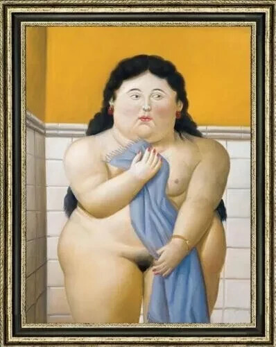 Handmade Oil Painting Reproduction Of Fernando Botero Fat Nude Girl On Canvas