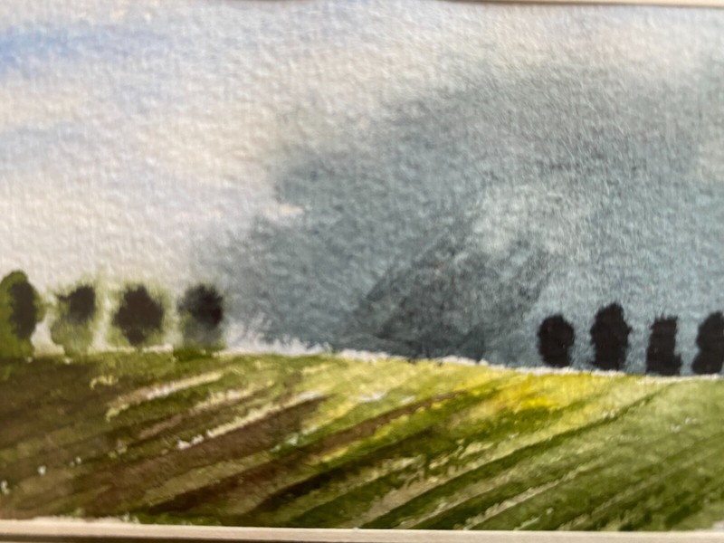 Watercolor Fields Nature Trip Idyll ° Field Miniature North Vacation 11 x 14 cm gallery