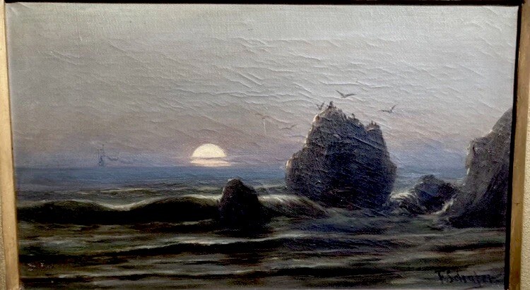 Early California Seascape Listed Artist Late 19th Century High Auction Records