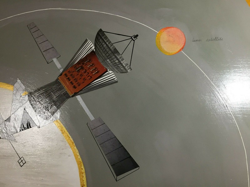 Huge Schlegel 2013 "Space Trash Ephemera:Lunar Satellite" Mixed Media - Signed gallery
