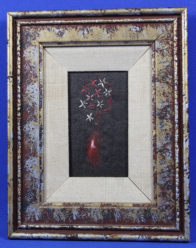 Wall Decorative «Flower in Vase» Still Life Painting by Niewoehner Framed