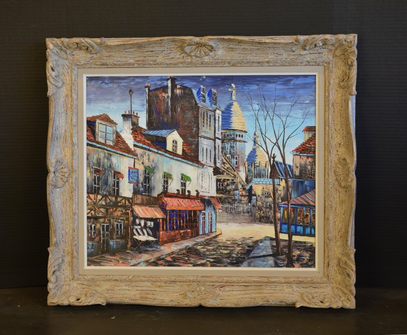 Impressionist Painting – Vibrant Street Scene Montmartre – Historic Paris France