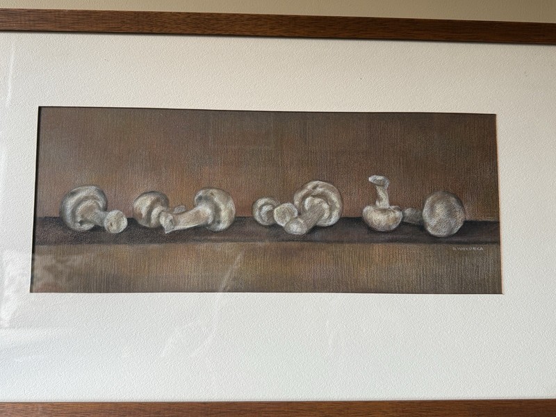 D Wokurka Vintage Painting - Still Life Mushrooms - Matted Framed gallery