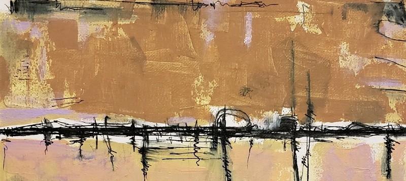 No.659 Original Abstract Modern Minimal Textured Painting By K.A.Davis gallery