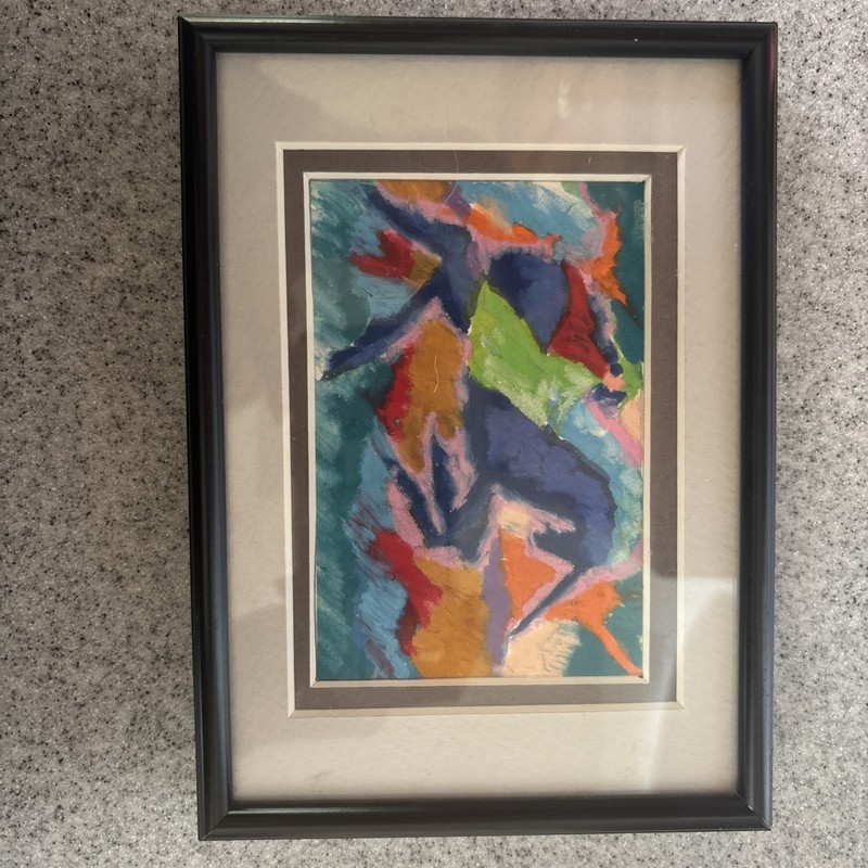 Unicorn Oil Pastel Abstract Painting Sarah Hatch Studio