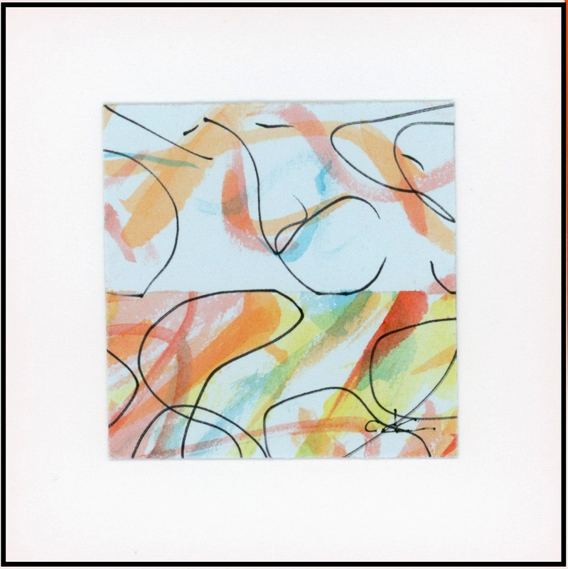 STREAMS OF THOUGHT Abstract Mixed-Media Original WATERCOLOR PAINTING – FRAMED
