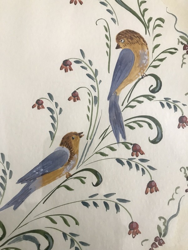 Watercolor Framed Bird Painting Original Artwork by K. A. Maroufi Signed 2000 gallery