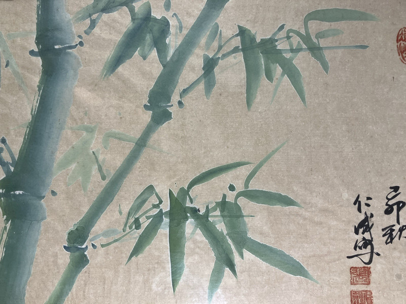 Chinese School Watercolor XXth Representing Reeds Signed And Red Stamp