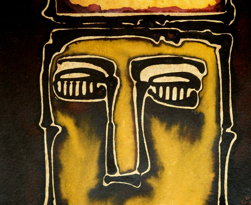 UNIQUE MIDDLE EASTERN SIGNED ORIGINAL MIXED MEDIA COLLAGE gallery