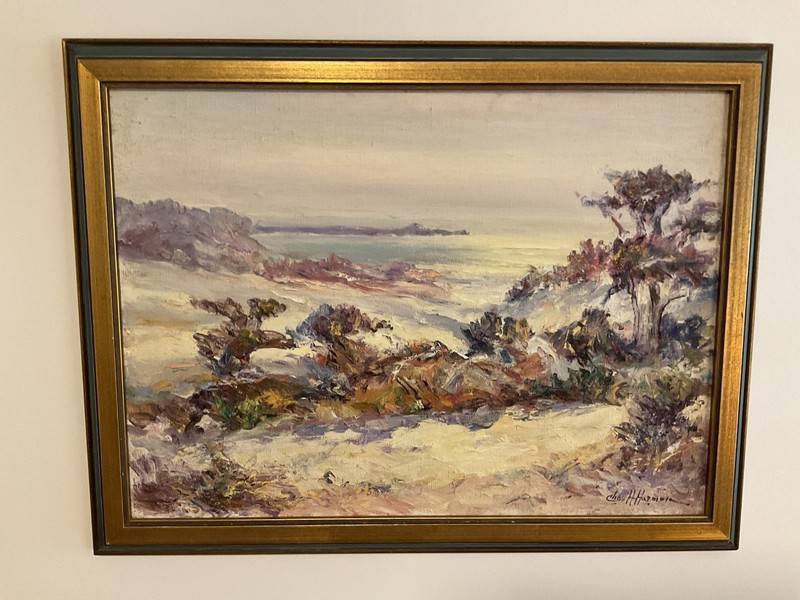 VINTAGE CALIFORNIA COASTAL PAINTING BY LISTED ARTIST CHARLES HENRY HARMON
