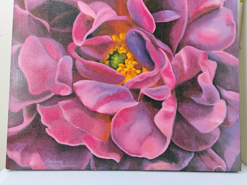 Annemarie Peter-Jaumann Flower Painting On Canvas 27"x 27" Famous German Artist gallery