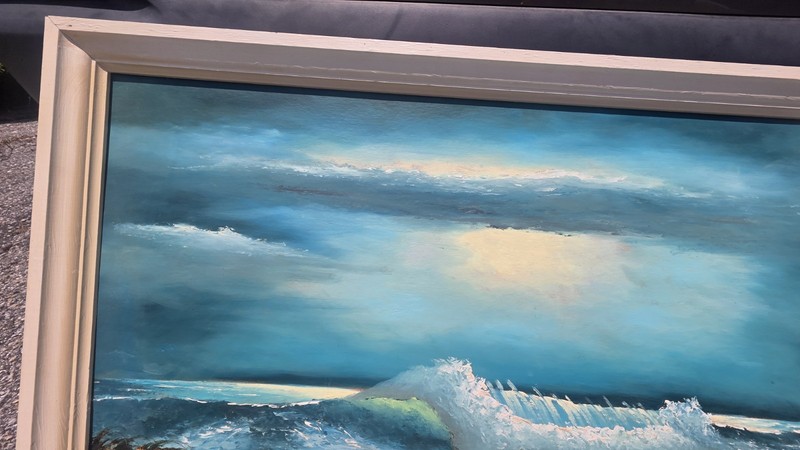 Hezekiah Baker (1940-2007) Original Seascape, Member Florida Highwaymen Large gallery