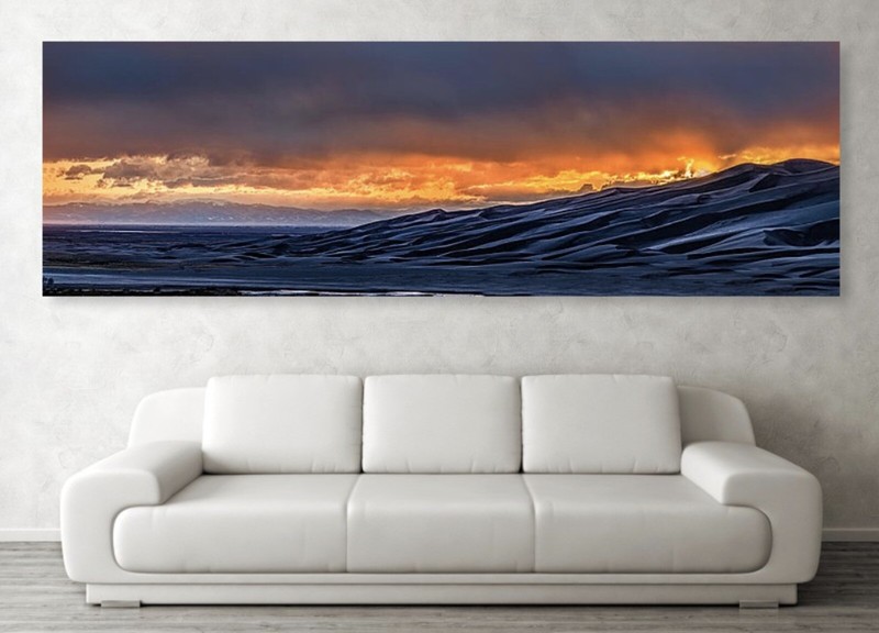 Large Scale Panoramic 108 X 35 On Canvas Fire On The Horizon