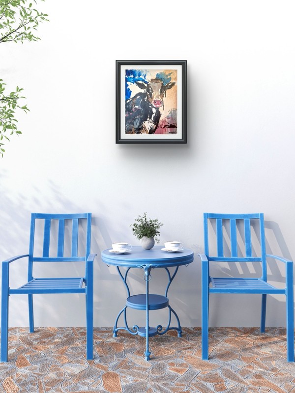 Original Expressionist Animal Acrylic 11x14 Signed Contemporary Wall Art P230 gallery