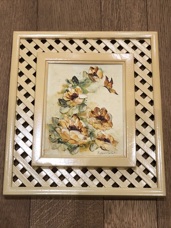 Original Butterfly Flower Framed Canvas 3D Painting Margie Harrington West Texas