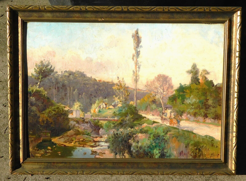 J Morion b.1863 listed French impressionist oil painting