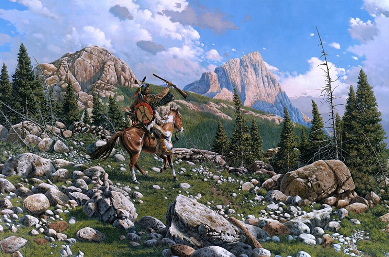 Canvas print Home decor Hunter Oil painting Giclee Art Printed on canvas L3363