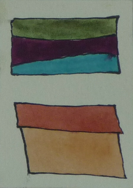 A geometric abstract ACEO original painting