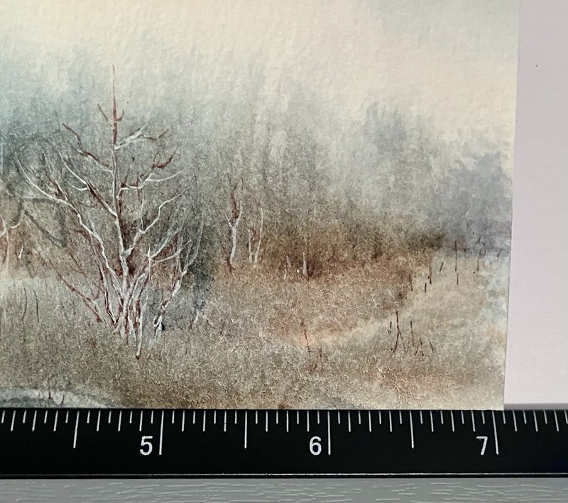Small WATERCOLOR LANDSCAPE / Signed EDIE SMITH / Double Matted to 8x10 Inches gallery