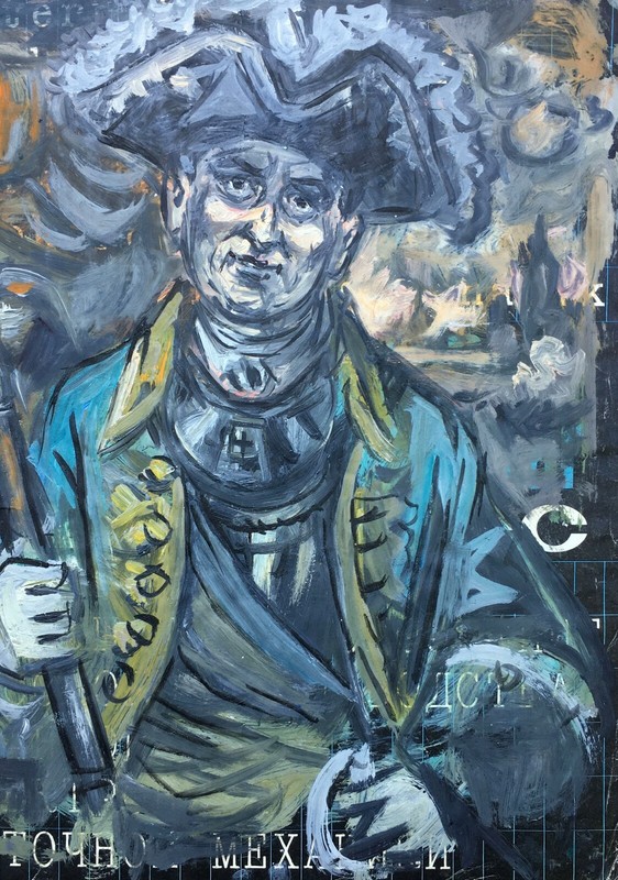 Oil Painting Portrait Navigator Litvinov A Original Wall Hanging Decor n1427AAA