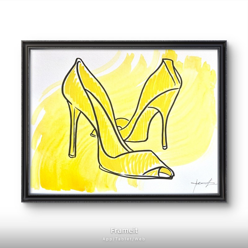 Original Heels of Fashion 3 Painting By Alannah Dyer- Acrylic 9×12 in. Shoes