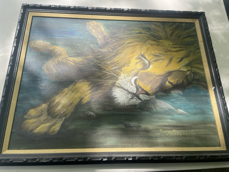 large (26 1/2″ x 20 1/2″) original painting framed signed Beejay Frey ’79