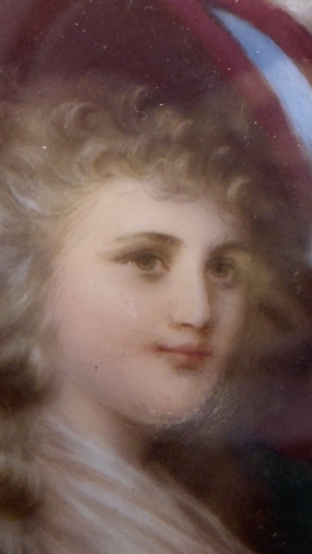 Antique 19thC Miniature Portrait Duchess of Devonshire Gainsborough Style 120K gallery
