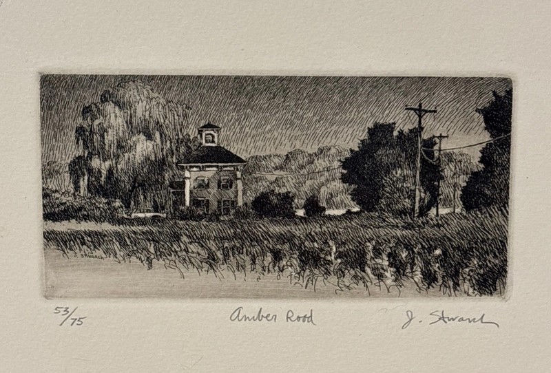 James Skvarch American Etching Art Signed Numbered 53/75 “Amber Road”