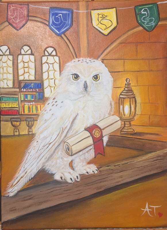 Harry's Owl 12x16 Stretched Canvas Painting gallery