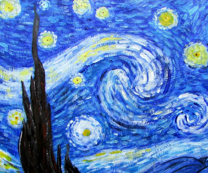 Vincent Van Gogh Starry Night Repro, Quality Hand Painted Oil Painting 20x24in gallery