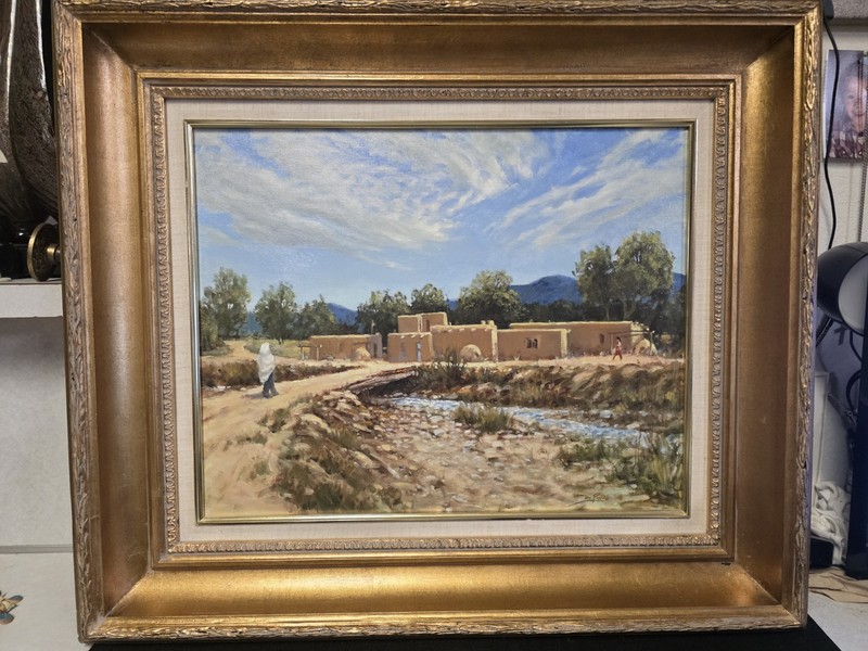Vic Riesau «Afternoon In May» Original Oil Painting 20″×16″ Taos NM