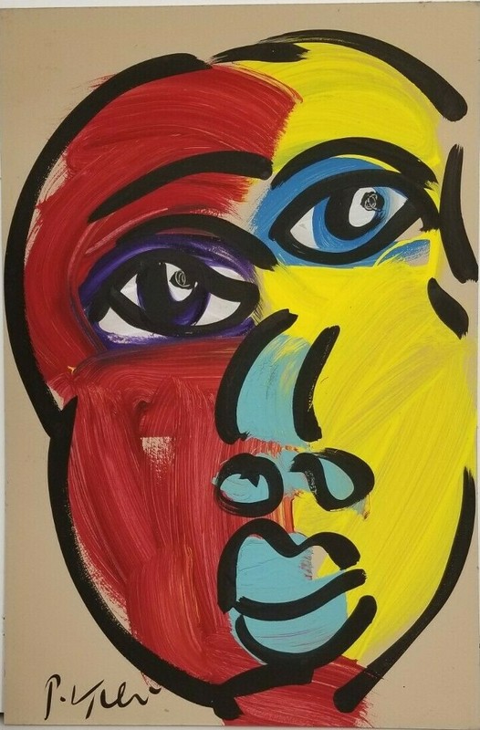 Original Peter Robert Keil abstract oil painting on board size 16 x 24 inches